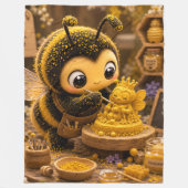 Goldene Hummel im Blütentanz.12 フリースブランケット (正面)