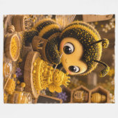 Goldene Hummel im Blütentanz.12 フリースブランケット (正面(横))