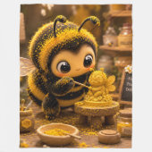 Goldene Hummel im Blütentanz.12 フリースブランケット (正面)
