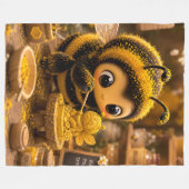 Goldene Hummel im Blütentanz.12 フリースブランケット (正面(横))