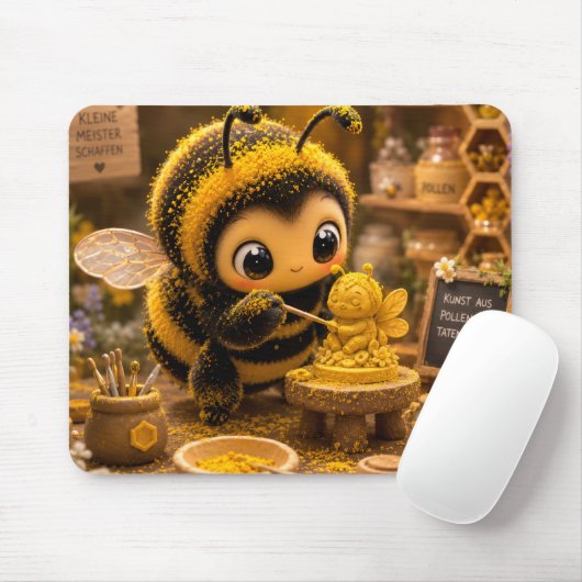 Goldene Hummel im Blütentanz.12 マウスパッド (マウス)