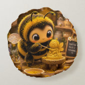 Goldene Hummel im Blütentanz.12 ラウンドクッション (裏面)