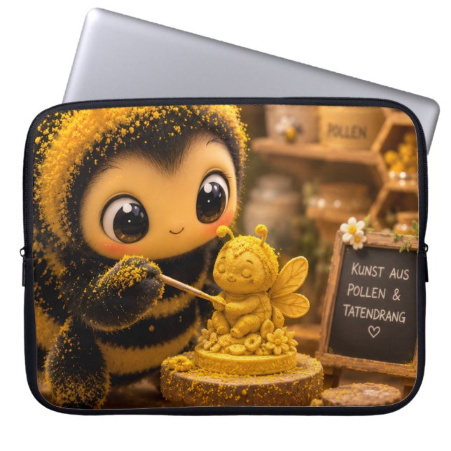 Goldene Hummel im Blütentanz.12 ラップトップスリーブ (正面)