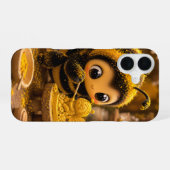 Goldene Hummel im Blütentanz.12 iPhone 16ケース (裏面横)