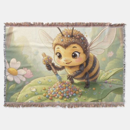 Goldene Hummel im Blütentanz.2 スローブランケット (正面)