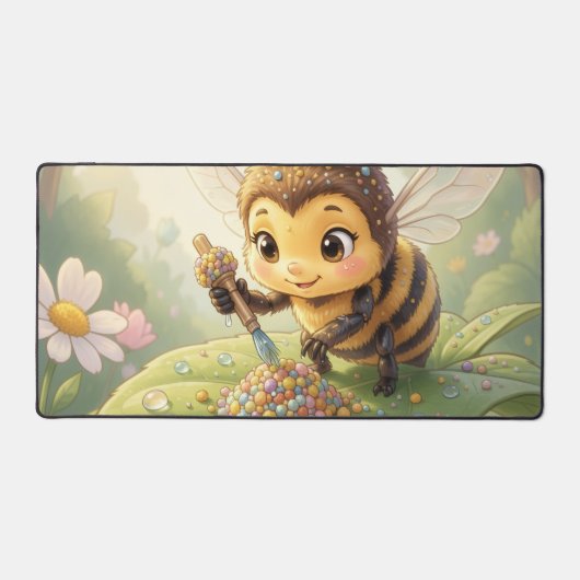 Goldene Hummel im Blütentanz.2 デスクマット (正面)