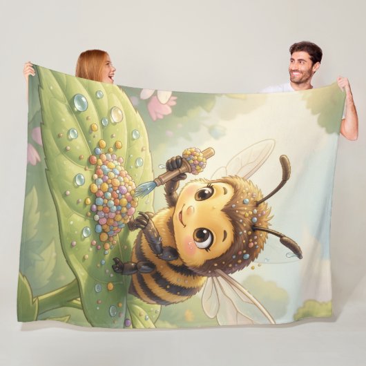 Goldene Hummel im Blütentanz.2 フリースブランケット (インサイチュ)