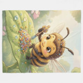 Goldene Hummel im Blütentanz.2 フリースブランケット (正面(横))