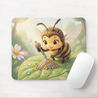 Goldene Hummel im Blütentanz.2 マウスパッド