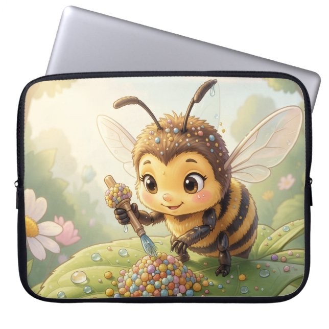 Goldene Hummel im Blütentanz.2 ラップトップスリーブ (正面)