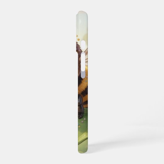 Goldene Hummel im Blütentanz.2 iPhone 16ケース (左側面)