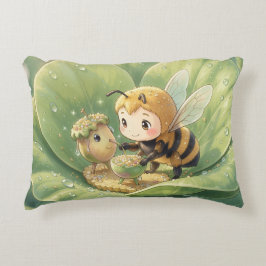 Goldene Hummel im Blütentanz.3 アクセントクッション