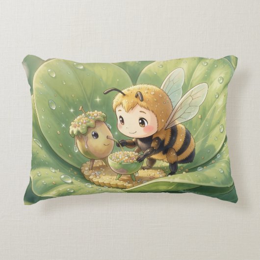Goldene Hummel im Blütentanz.3 アクセントクッション (正面)