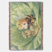 Goldene Hummel im Blütentanz.3 スローブランケット (正面縦)