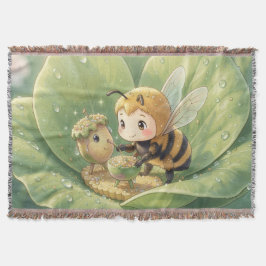 Goldene Hummel im Blütentanz.3 スローブランケット