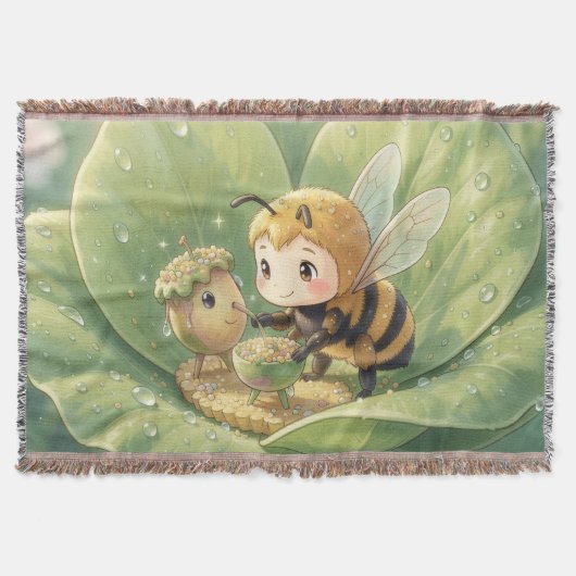 Goldene Hummel im Blütentanz.3 スローブランケット (正面)