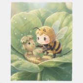 Goldene Hummel im Blütentanz.3 フリースブランケット (正面)