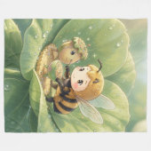 Goldene Hummel im Blütentanz.3 フリースブランケット (正面(横))