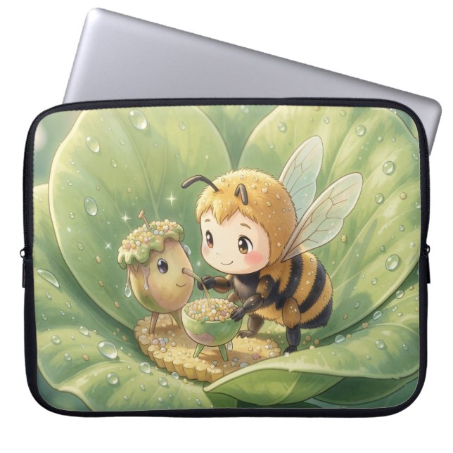Goldene Hummel im Blütentanz.3 ラップトップスリーブ (正面)