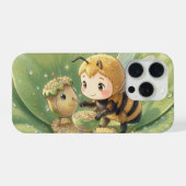 Goldene Hummel im Blütentanz.3 iPhoneケース (裏面横)