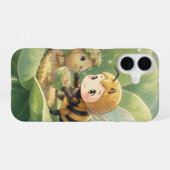 Goldene Hummel im Blütentanz.3 iPhone 16ケース (裏面横)