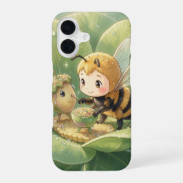 Goldene Hummel im Blütentanz.3 iPhone 16ケース