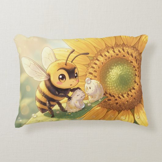 Goldene Hummel im Blütentanz.4 アクセントクッション (正面)