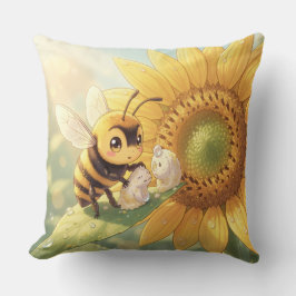 Goldene Hummel im Blütentanz.4 クッション