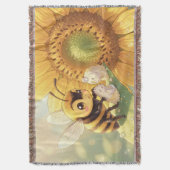 Goldene Hummel im Blütentanz.4 スローブランケット (正面縦)