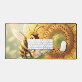 Goldene Hummel im Blütentanz.4 デスクマット