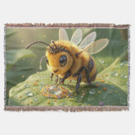 Goldene Hummel im Blütentanz.5 スローブランケット