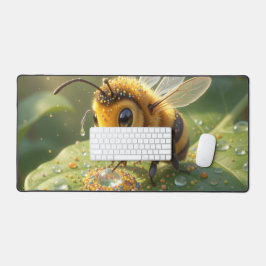 Goldene Hummel im Blütentanz.5 デスクマット