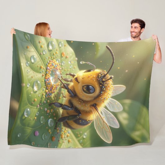Goldene Hummel im Blütentanz.5 フリースブランケット (インサイチュ)
