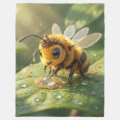 Goldene Hummel im Blütentanz.5 フリースブランケット (正面)