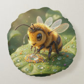Goldene Hummel im Blütentanz.5 ラウンドクッション (裏面)