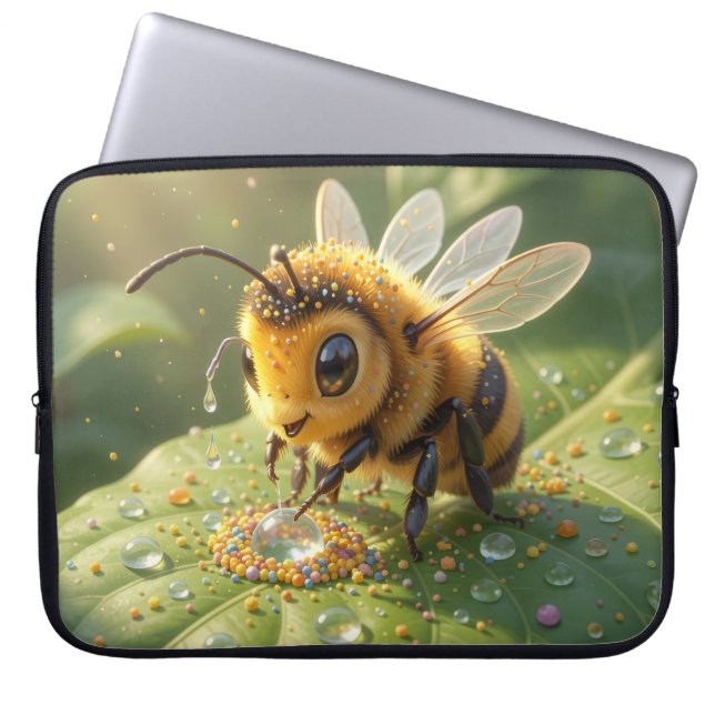 Goldene Hummel im Blütentanz.5 ラップトップスリーブ (正面)