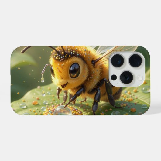 Goldene Hummel im Blütentanz.5 iPhoneケース (裏面横)