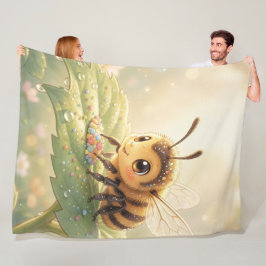 Goldene Hummel im Blütentanz.6 フリースブランケット