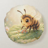 Goldene Hummel im Blütentanz.6 ラウンドクッション (裏面)