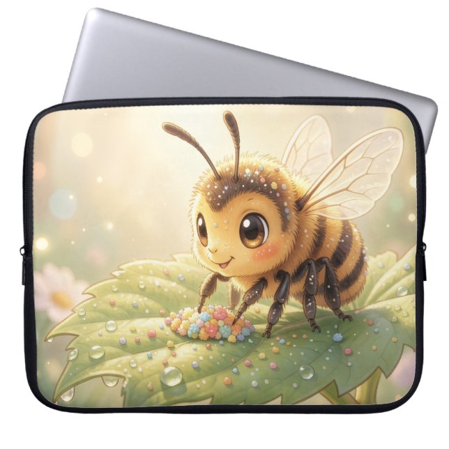 Goldene Hummel im Blütentanz.6 ラップトップスリーブ (正面)