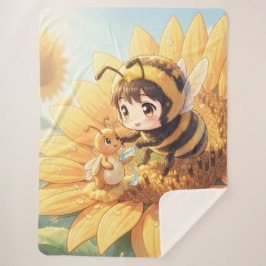 Goldene Hummel im Blütentanz.7 シェルパブランケット
