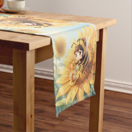 Goldene Hummel im Blütentanz.7 ショートテーブルランナー