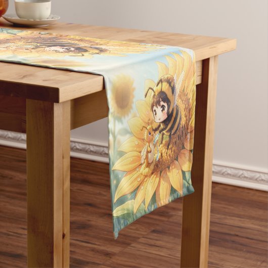 Goldene Hummel im Blütentanz.7 ショートテーブルランナー (インサイチュ)