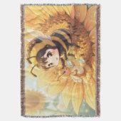 Goldene Hummel im Blütentanz.7 スローブランケット (正面縦)