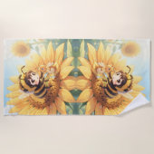 Goldene Hummel im Blütentanz.7 ビーチタオル (正面)