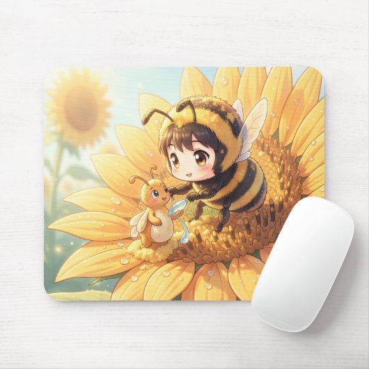 Goldene Hummel im Blütentanz.7 マウスパッド (マウス)