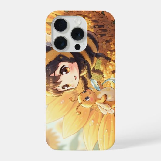 Goldene Hummel im Blütentanz.7 iPhoneケース (裏面)