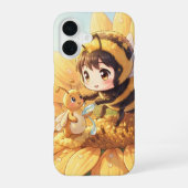 Goldene Hummel im Blütentanz.7 iPhone 16ケース (裏面)