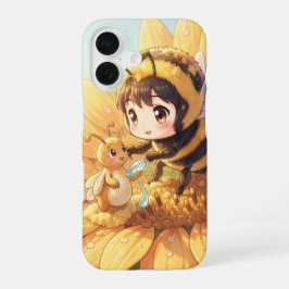 Goldene Hummel im Blütentanz.7 iPhone 16ケース