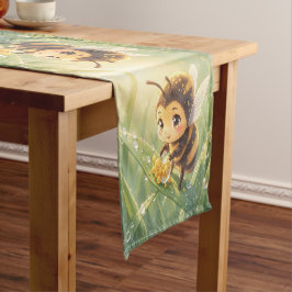 Goldene Hummel im Blütentanz.8 ショートテーブルランナー